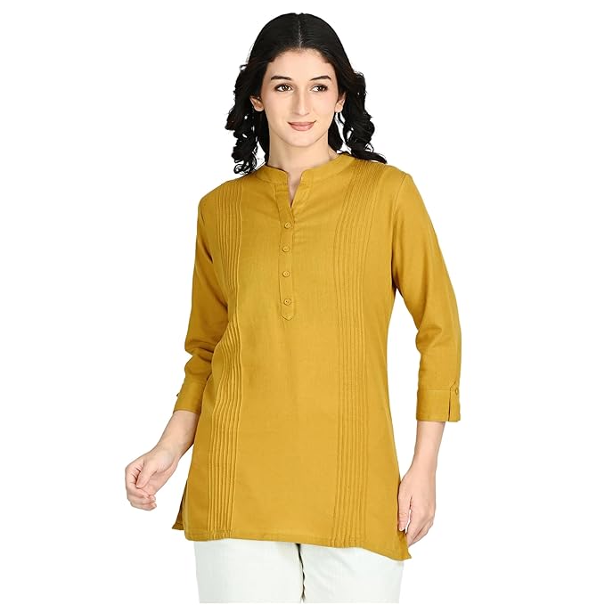 Amazon Brand - Symbol Men's Cotton Shirt | Kurta Placket Style | Casual | Plain | Full Sleeve | Summer - Regular Fit (Available in Plus Sizes) - Image 3